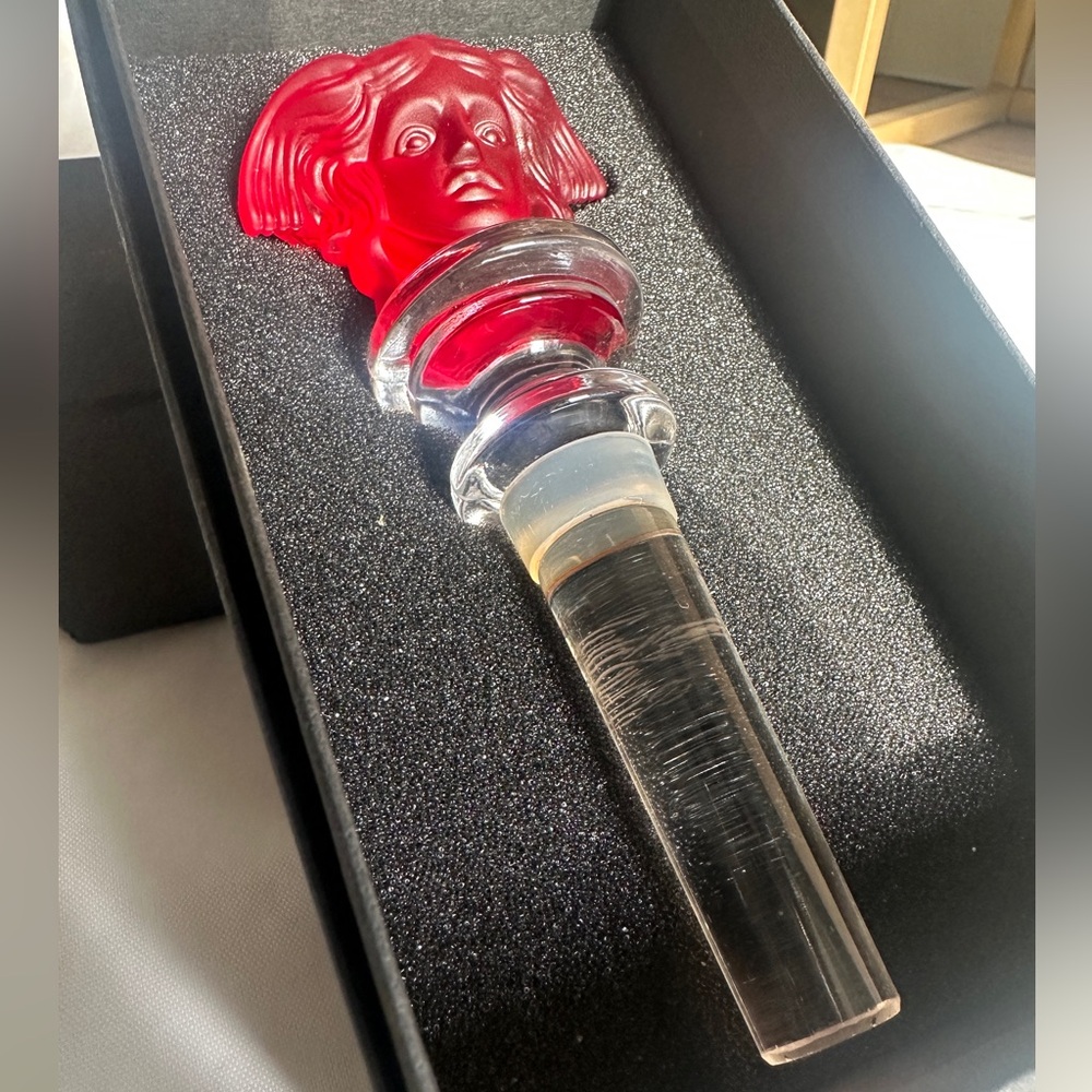 Versace Red and Clear Wine Stopper